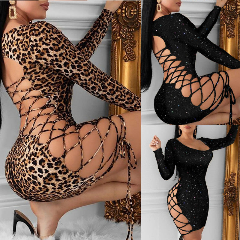 the SIMONE Dress - Women Leopard Bodycon Sexy Mini Dress