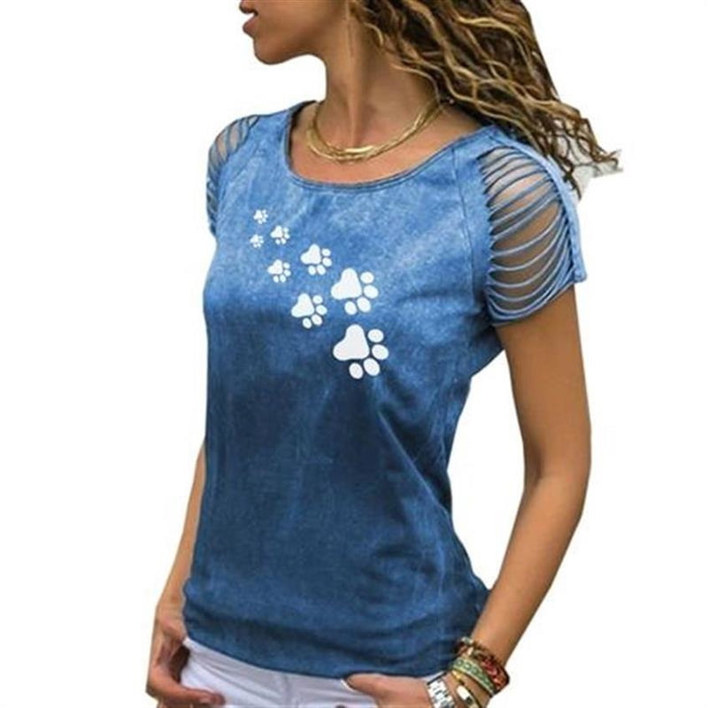 the CAT PAW - Summer Fashion T-Shirt for Women