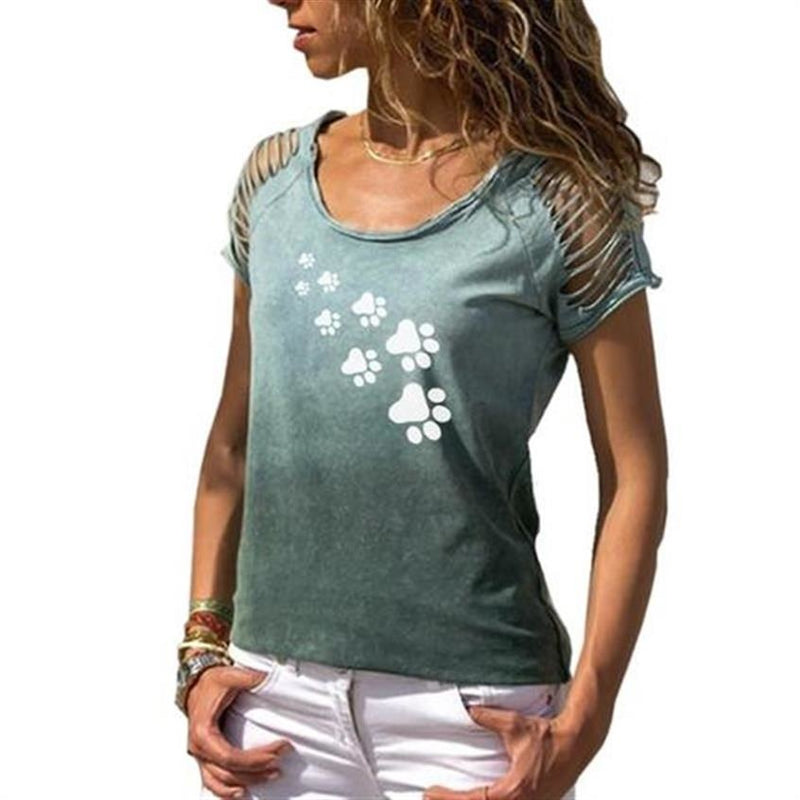 the CAT PAW - Summer Fashion T-Shirt for Women