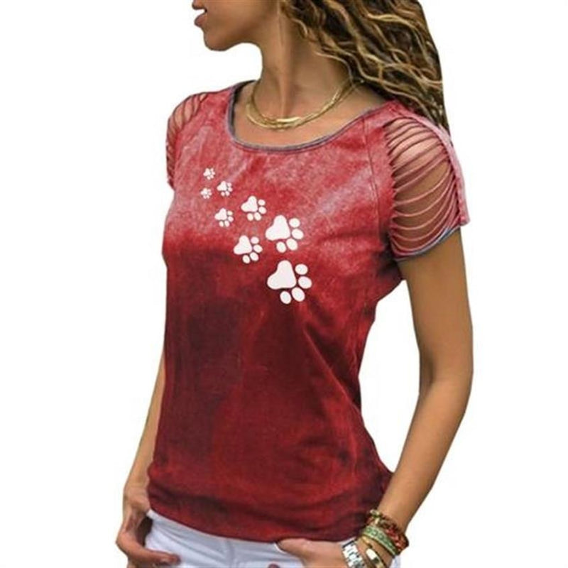 the CAT PAW - Summer Fashion T-Shirt for Women