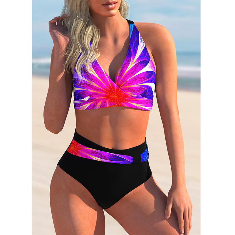 the TIDAL WAVE - Sexy Plus Size High Waist Printed Swimsuit