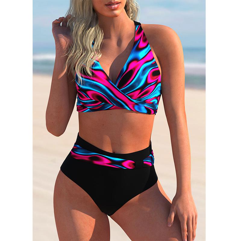 the TIDAL WAVE - Sexy Plus Size High Waist Printed Swimsuit