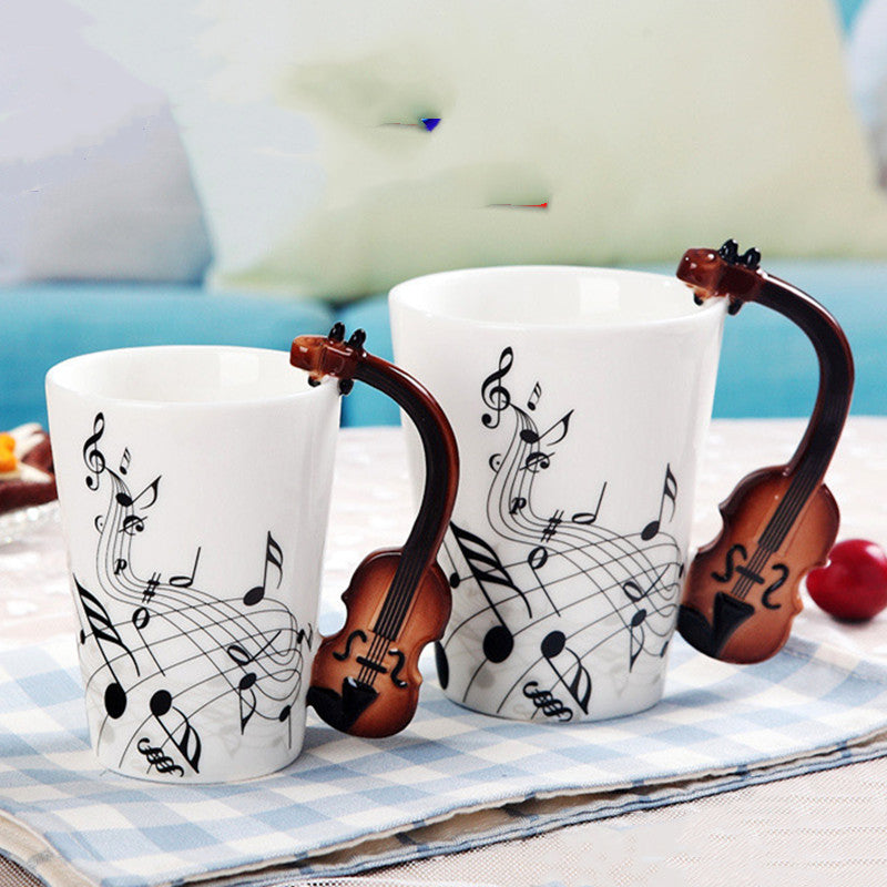 the MUSICIAN - 240ml/400ml Music Creative Guitar Violin Style Ceramic Mug