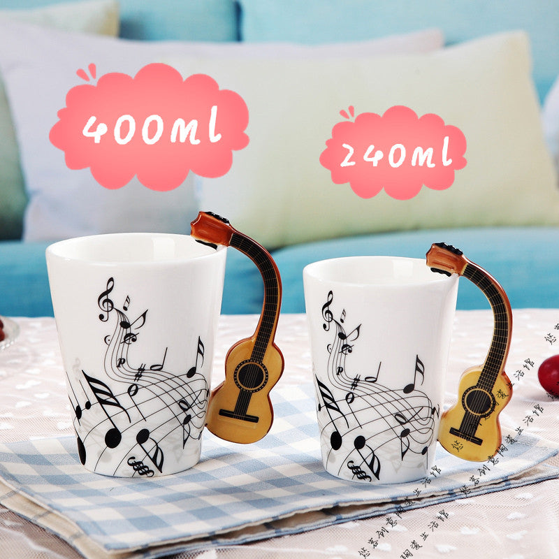 the MUSICIAN - 240ml/400ml Music Creative Guitar Violin Style Ceramic Mug