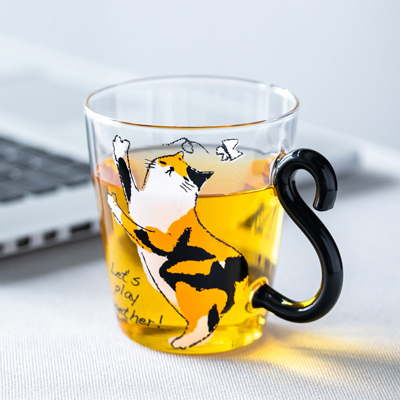 the KITTY KAT - 250ml Cute Cat Glass Juice Coffee Cup