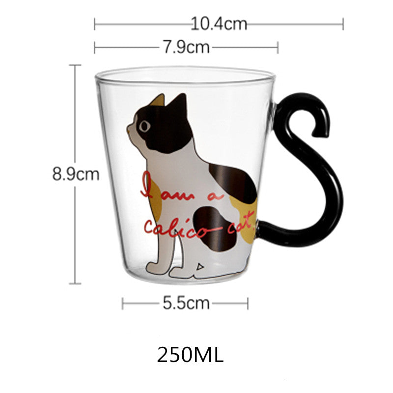 the KITTY KAT - 250ml Cute Cat Glass Juice Coffee Cup