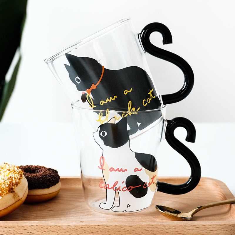 the KITTY KAT - 250ml Cute Cat Glass Juice Coffee Cup