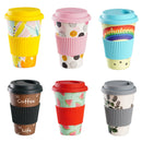 the COFFEE BEAN - 401-500ml Eco Friendly Bamboo Reusable Travel Cup