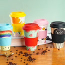 the COFFEE BEAN - 401-500ml Eco Friendly Bamboo Reusable Travel Cup