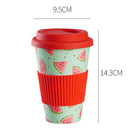 the COFFEE BEAN - 401-500ml Eco Friendly Bamboo Reusable Travel Cup