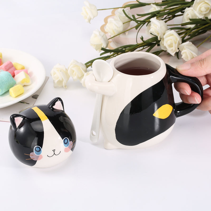 the HAPPY CAT - Cartoon Cat Coffee Mug