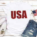 the AMERICAN - Made in America Casual Women Clothing Print T-Shirt