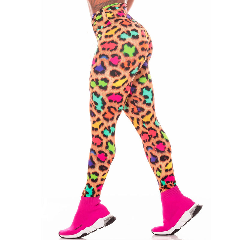 the JUNGLE CAT - Colorful Leopard Printed Tights Sexy Gym Sport Pants Womens Fitness