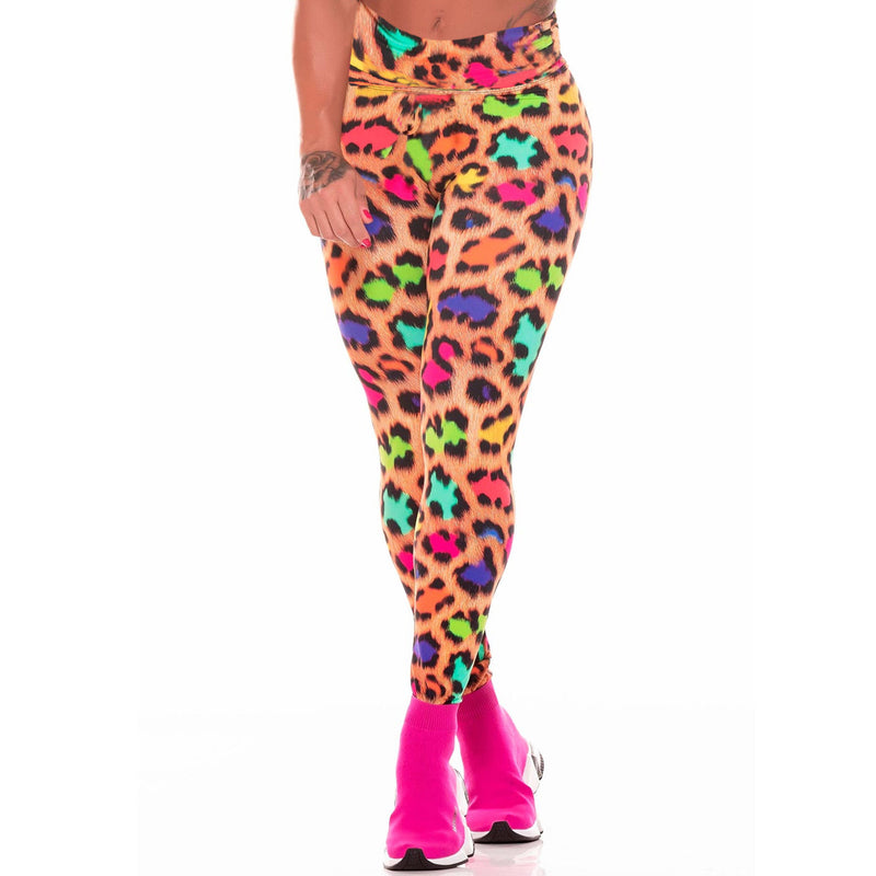 the JUNGLE CAT - Colorful Leopard Printed Tights Sexy Gym Sport Pants Womens Fitness