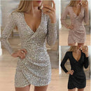 the CAMERON Dress - Women Sexy Sequins Glitter V Neck Dress