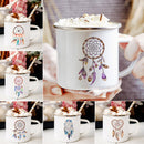 the DREAMCATCHER - Feather Dreamcatcher Print Enamel Tea Mugs