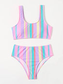 the STRIPED CAT - Print Bikini Swimwear