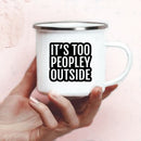 the ANTI-SOCIAL - Funny Letter Print Mug Creative Enamel Coffee/Teacups