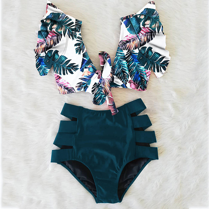 the CABANA - High Waist Ruffled Sexy Bikini Set