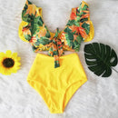 the CABANA - High Waist Ruffled Sexy Bikini Set