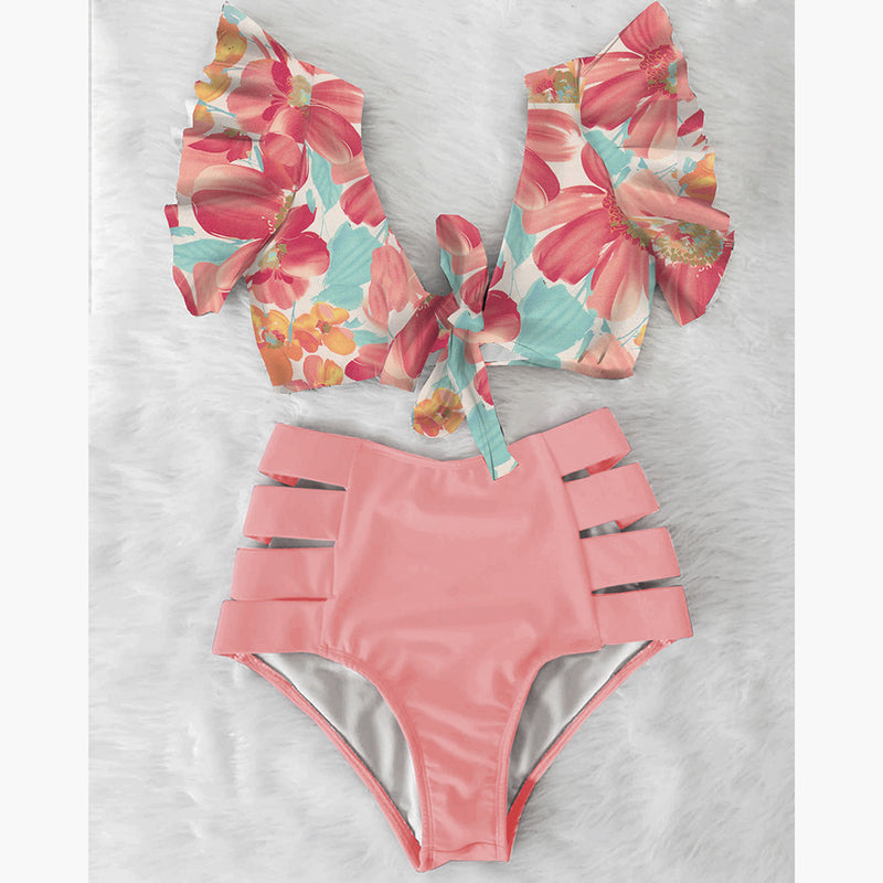 the CABANA - High Waist Ruffled Sexy Bikini Set