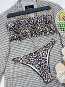 the JUNGLE CAT - Women Off Shoulder Swimsuit