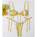 the PIXIE - Floral Print String Bandage Bikini Set