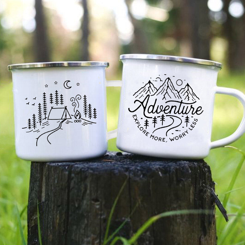 the CAMP GIRL - Print Enamel Creative Coffee Water Milk Cups