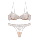 the FORBIDDEN FRUIT - Embroidery Underwear Women Sexy Lingerie Set