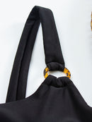 the SUNRISE -  One Piece Swimsuit Sexy Hollow Solid Women Bikini Set