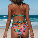 the OAHU - Patchwork Bikini Sexy Push Up Bathing Suit