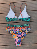 the OAHU - Patchwork Bikini Sexy Push Up Bathing Suit