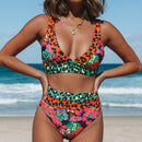 the OAHU - Patchwork Bikini Sexy Push Up Bathing Suit