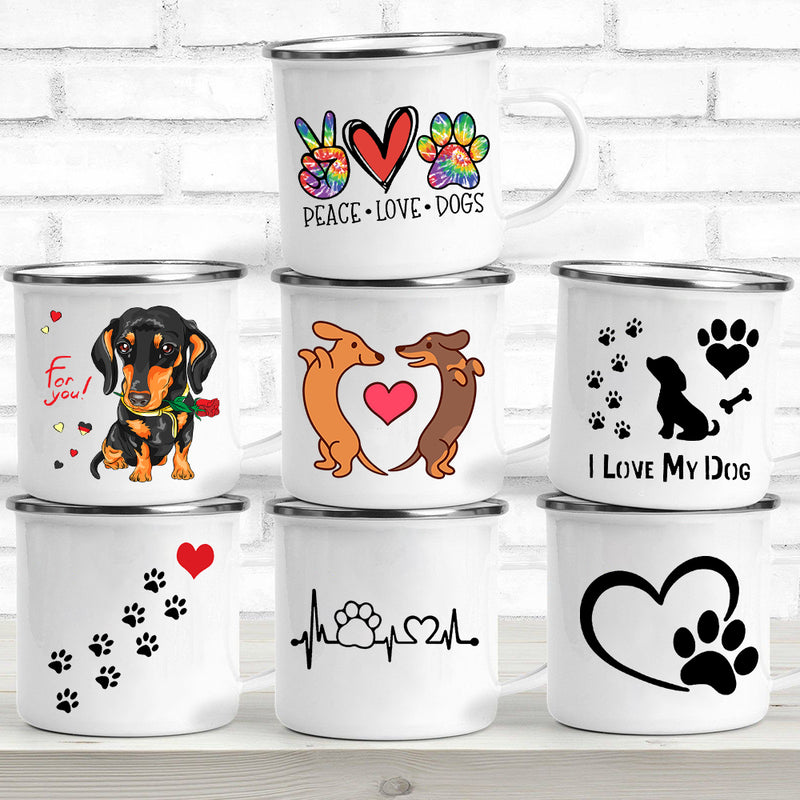 the DOG WHISPERER - Peace Love Dogs Creative Enamel Coffee Mugs