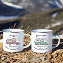 the MY CAMPER CUP - Personalized Custom Name Campervan Enamel Mug