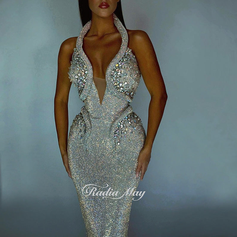 the KATHLEEN Dress - Glitter Silver Mermaid Prom Dress