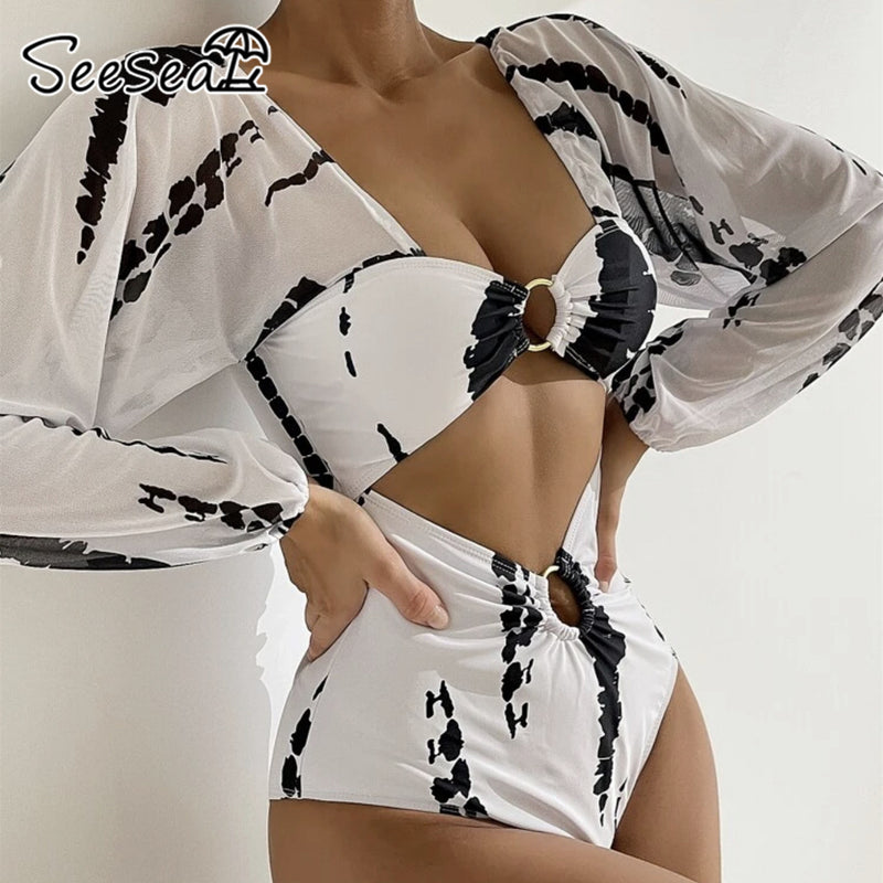 the SAHARA - Women Long Sleeve Sexy Tie-Dye Swimwear