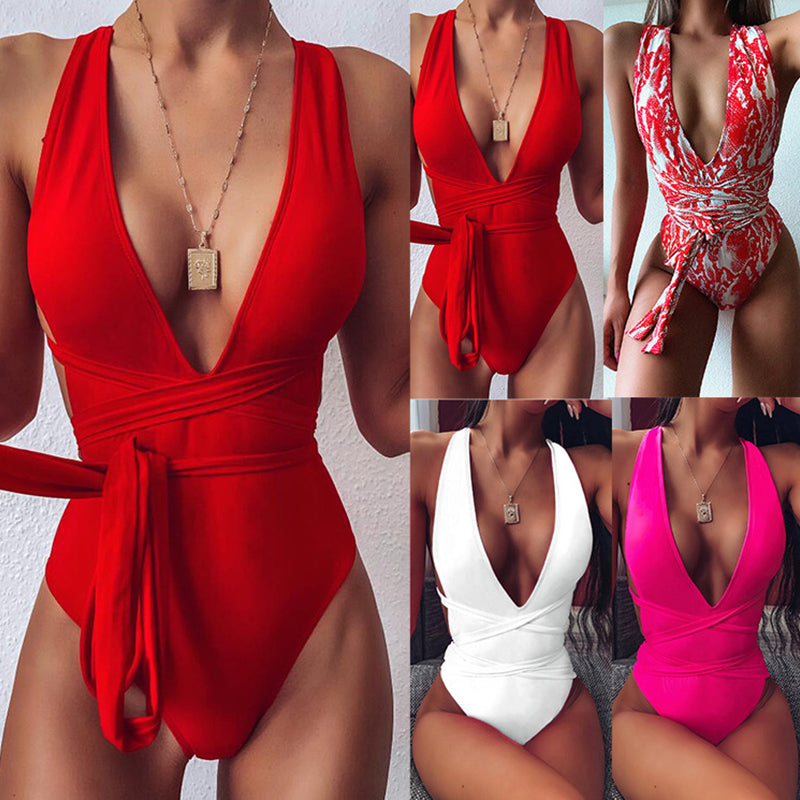 the BAYWATCH - Swimsuit Sexy V Neck One Piece Swimwear