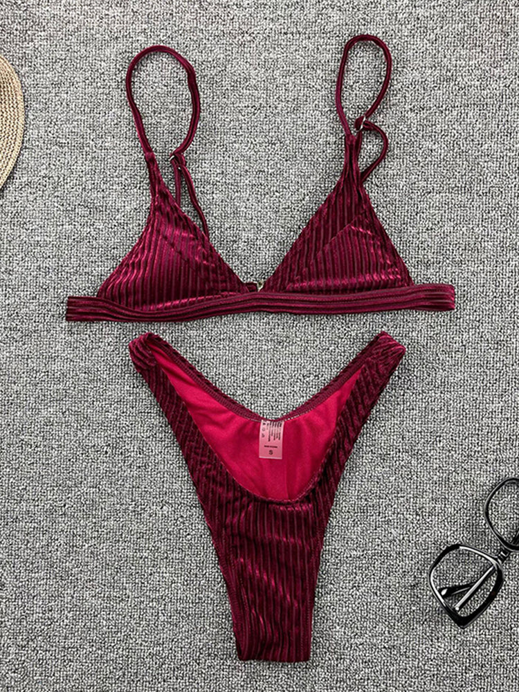 the RIO - Sexy Velvet Ribbed Women Swimsuit