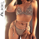 the UNCHAINED LOVE - Women Chain Push Up Bra and Panty Set