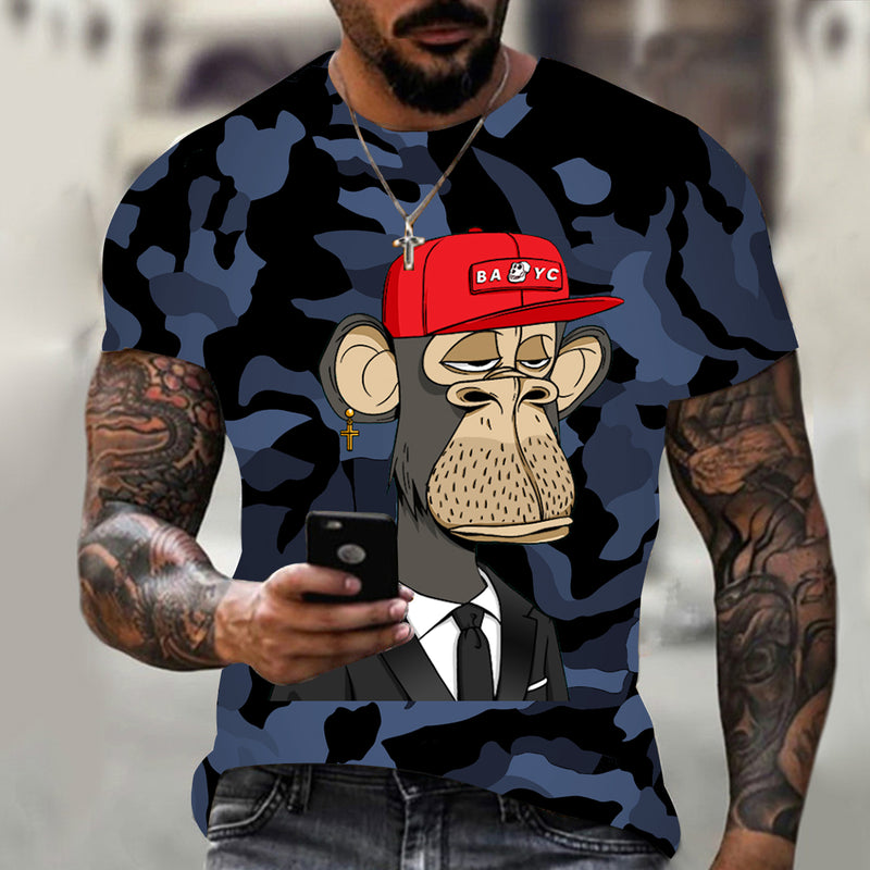 the FUNKY MONKEY - Spoof Monkey Pattern T-Shirt for Men