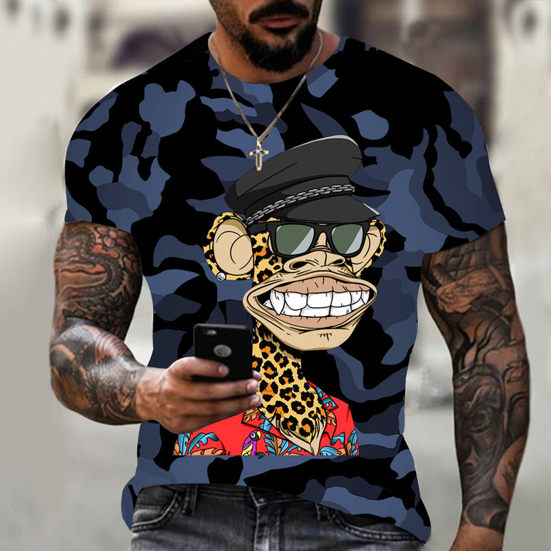 the FUNKY MONKEY - Spoof Monkey Pattern T-Shirt for Men