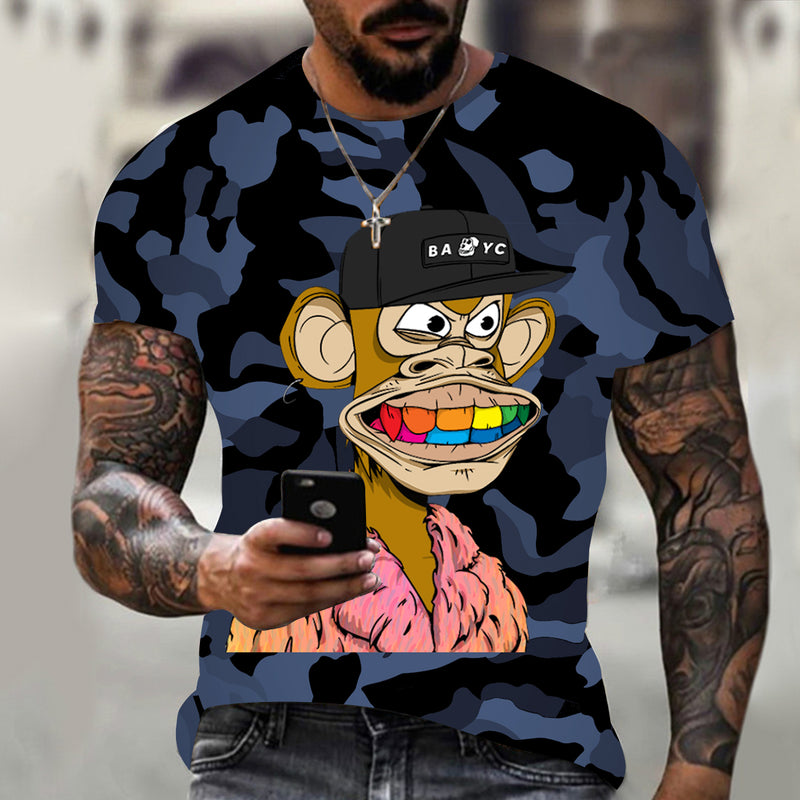 the FUNKY MONKEY - Spoof Monkey Pattern T-Shirt for Men