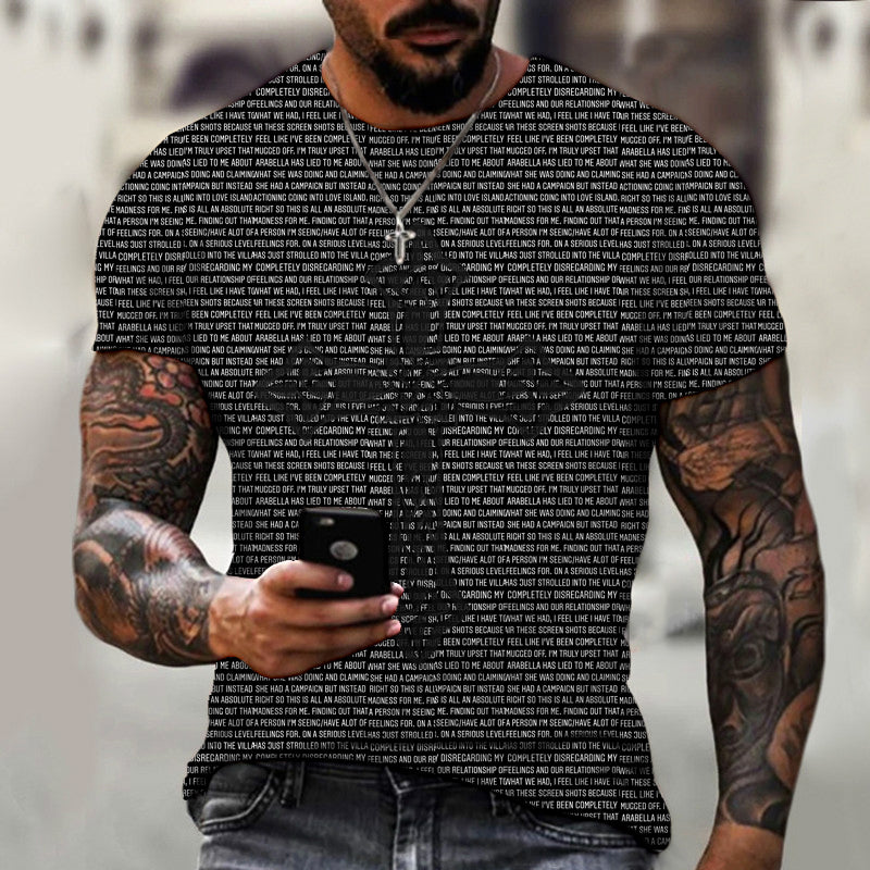 the AHOY - Hip Hop Round Neck  Printed Short Sleeved Shirt