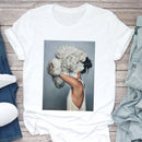 the BOUQUET BOHO - White Printed Sleeveless Women T-Shirt