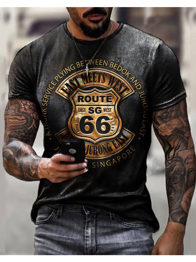 the ROUTE - Vintage Short Sleeve Street Style T-Shirt