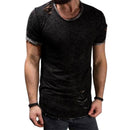 the RIPPED - Solid Color Short Sleeve Cotton T-Shirts