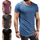the RIPPED - Solid Color Short Sleeve Cotton T-Shirts