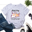 the PITTIECORN - Cotton Women Letter Print T-Shirt