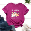 the PITTIECORN - Cotton Women Letter Print T-Shirt
